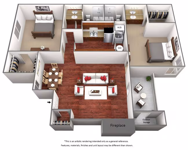 Two Bed Two Bath - B1 0806 floor plan